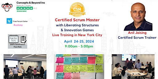 Hauptbild für Certified ScrumMaster (CSM) - In-Person Training