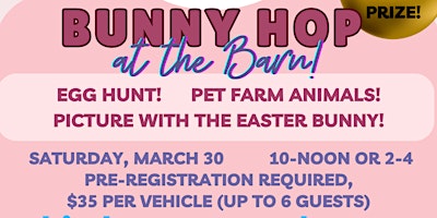 Imagen principal de Bunny Hop at the Barn! (2 pm session)