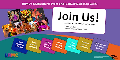 Imagem principal do evento BRMC's Multicultural Event and Festival workshop series