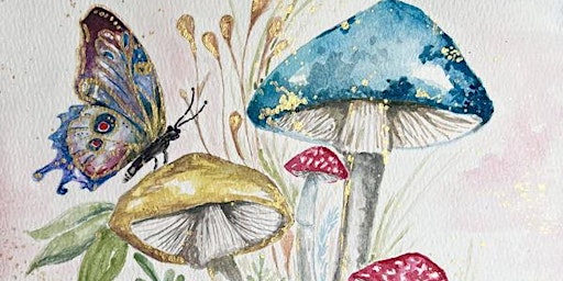 Immagine principale di Beginner Watercolor Workshop: Mushroom Fantasy 