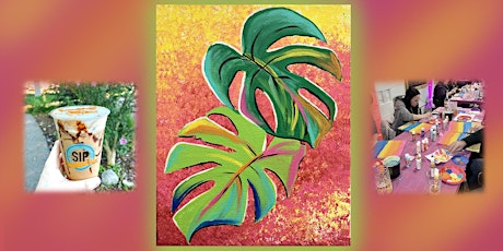 Paint and Sip at Sip Coffee House 2 in Highland: Monstera Leaves primary image