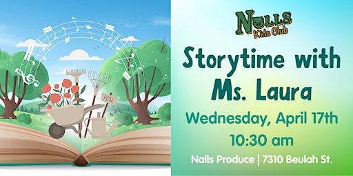 Immagine principale di In-Person Storytime with Ms. Laura 