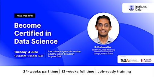 Imagen principal de Webinar - Singapore Data Science Program Info Session: June 4, 12:30 pm