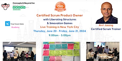 Imagem principal do evento Certified Scrum Product Owner (CSPO) - In Person Training Guaranteed To Run