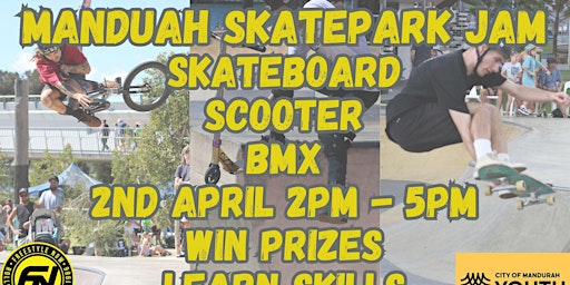 Image principale de Mandurah skatepark jam session -  skateboard, scooter and BMX