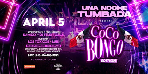 Primaire afbeelding van UNA NOCHE TUMBADA Presents: COCO BONGO Edition