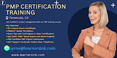 Primaire afbeelding van PMP Exam Prep Certification Training Courses in Temecula, CA