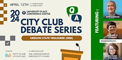 Imagem principal do evento Oregon State Treasurer Democratic Primary Debate