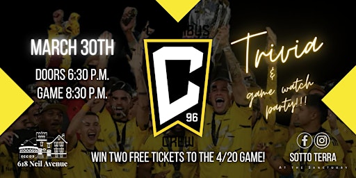 Immagine principale di Columbus Crew Trivia & Game Watch Party!!! 