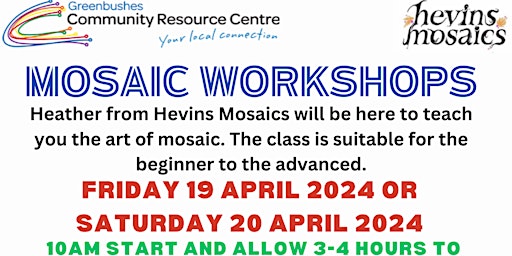 Mosaics Workshop - Greenbushes primary image
