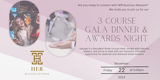 Image principale de Darwin Women in Business | 3 Course Sit Down Dinner & Awards Night