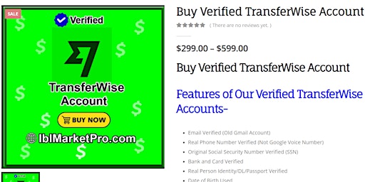 Primaire afbeelding van TransferWise Accounts 100% Verified Wise account For Sell