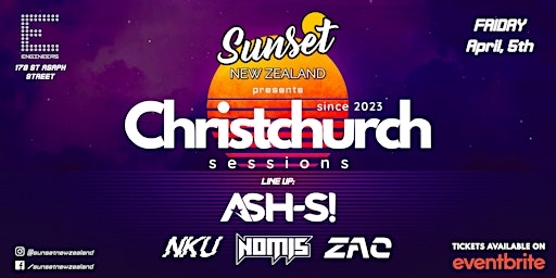 Primaire afbeelding van Sunset New Zealand presents CHRISTCHURCH SESSIONS Edition #2