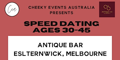Primaire afbeelding van Melbourne speed dating for ages 30-45-Cheeky Events Australia