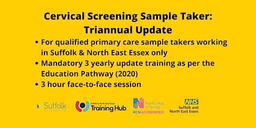 Immagine principale di Cervical Screening Sample Taker Update: Suffolk & North East Essex Only 