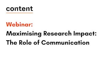 Imagem principal do evento Maximising Research Impact: The Role of Communication