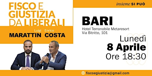 Imagem principal do evento Fisco e Giustizia da liberali - Insieme si può | Bari