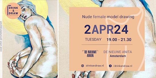 Primaire afbeelding van Drink & Draw | Nude female model drawing