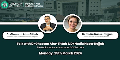 Talk with Dr Ghassan Abu-Sittah & Dr Nadia Nader Najjab primary image
