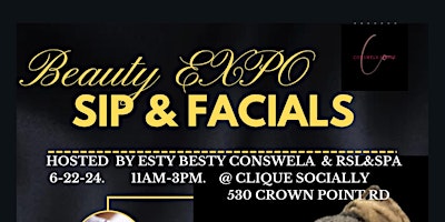 Imagem principal do evento Sip & Facials with Estsy Besty Conswela