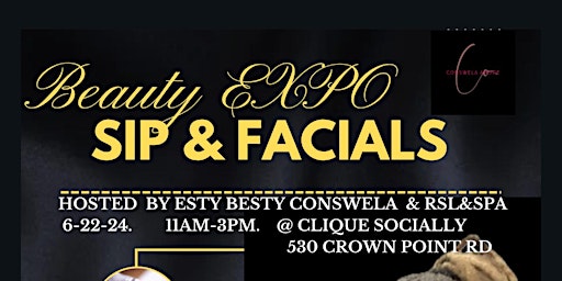 Imagem principal do evento Sip & Facials with Estsy Besty Conswela