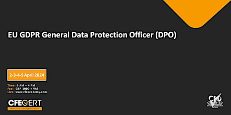 EU GDPR General Data Protection Officer (DPO)-₤1000