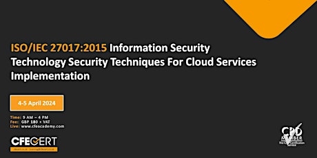 ISO/IEC 27017:2015 ISTST  For Cloud Services Implementation -₤180