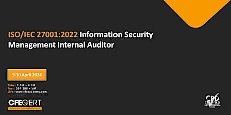 ISO/IEC 27001:2022 Information Security Management Internal Auditor- ₤180
