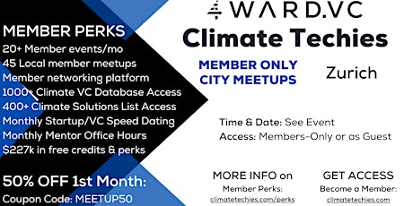 Climate Techies Zurich Monthly Member Sustainability Networking Meetup