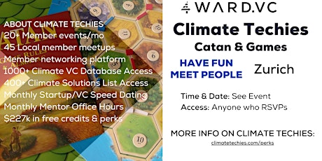 Climate Techies Zurich Catan & Board Games Monthly Meetup