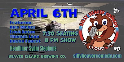 Primaire afbeelding van Silly Beaver Comedy - April 6th