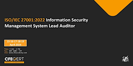 ISO/IEC 27001:2022 Information Security Management System Lead Auditor₤1100