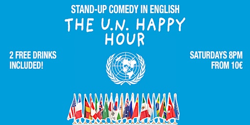 Imagem principal de English Stand-up Comedy (w/ 2 Free Drinks): The U.N. Happy Hour
