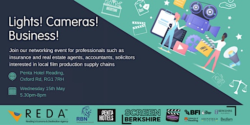 Imagem principal do evento Lights! Cameras! Business! Professionals into Reading's Screen Supply Chain