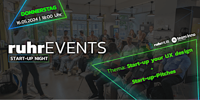 Imagem principal do evento ruhrSTARTUPNIGHT | Start-up your UX design