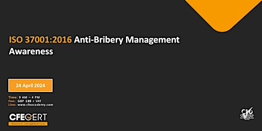 Imagen principal de ISO 37001:2016 Anti-Bribery Management Awareness -₤130