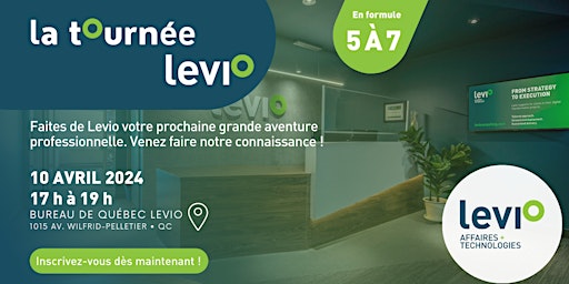 Hauptbild für Tournée Levio - Recrutement TI • Québec