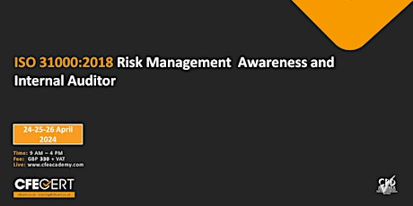 ISO 31000:2018 Risk Management  Awareness and Internal Auditor-₤330