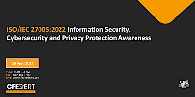 Imagem principal do evento ISO/IEC 27005:2022 ISC and PP Awareness -₤130
