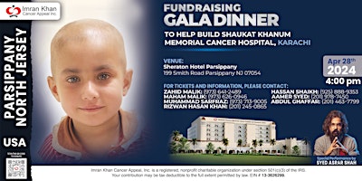 Shaukat Khanum Fundraising Gala Dinner in Parsippany, North Jersey, USA primary image