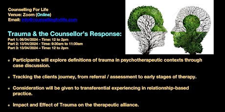 Trauma & The Counsellor’s Response Part 1 - 3