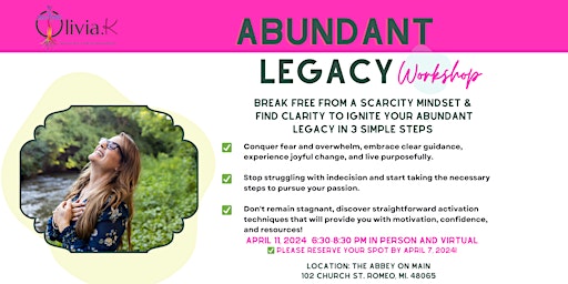 Imagem principal do evento Abundant Legacy Workshop