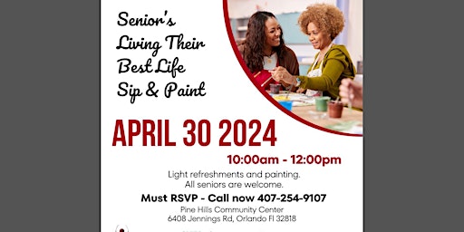 Primaire afbeelding van Senior’s  Living Their Best Life Sip and Paint at Pine Hills