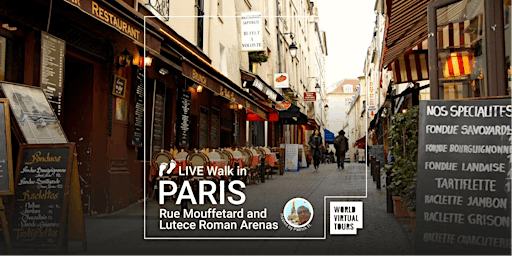 Live Walk in Paris - Rue Mouffetard and Lutece Roman Arenas  primärbild
