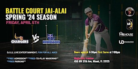 Primaire afbeelding van Battle Court Jai-Alai: Chargers v. Renegades!