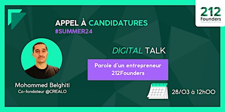 Image principale de 212Founders | Digital Talk : Parole d'un Entrepreneur