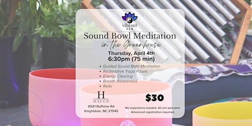 Imagen principal de Sound Bowl Meditation in the Greenhouse