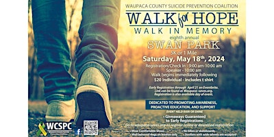 Image principale de 8th Annual Run/Walk for Hope, Walk in Memory