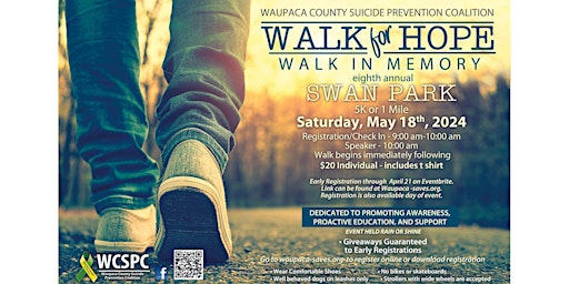 Imagen principal de 8th Annual Run/Walk for Hope, Walk in Memory