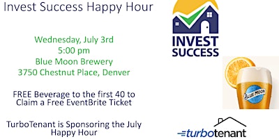 Imagen principal de July  Invest Success Happy Hour @ Blue Moon Brewing Company